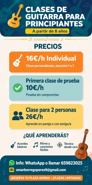 Clases de guitarra para principiantes