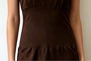 Talla S. Vestido marrón elástico de tirantes