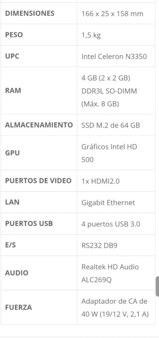 Mini PC Reproductor Multimedia Negro Aopen