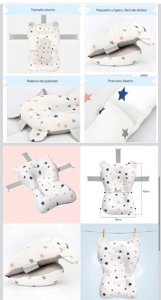 Cojín para bañera de bebé con estrellas