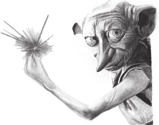 Retrato Dobby Harry Potter Fanart Dibujo
