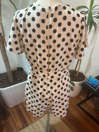 Mono corto lunares beige y negro