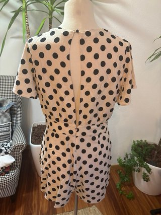 Mono corto lunares beige y negro