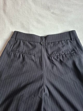 Pantaloni Donna Zara gessati blu