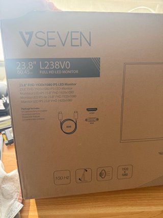 Monitor Pantalla 23,8” Ordenador Negro