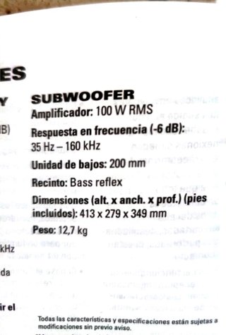 Subwoofer JBL Sub200/230 Negro/Plata