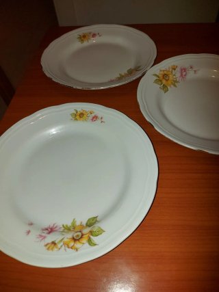 Set 3 Piatti dessert Vintage Fiori Jugoslavia