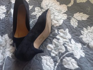 Zapatos salón negros tacón fino T.36