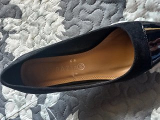 Zapatos salón negros tacón fino T.36