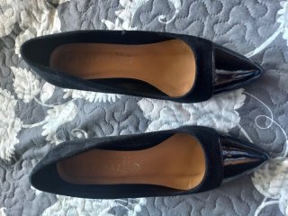 Zapatos salón negros tacón fino T.36