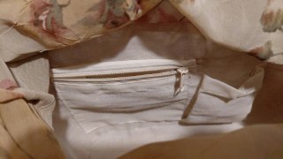 Borsa in paglia beige e multicolor