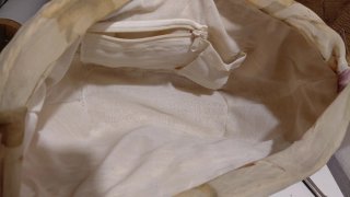 Borsa in paglia beige e multicolor