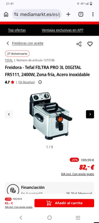 Freidora Tefal