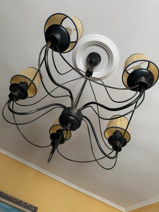 Lámpara de techo hierro forjado 5 brazos salon