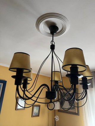 Lámpara de techo hierro forjado 5 brazos salon