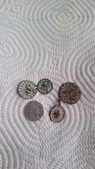 Lote de 5 monedas antiguas españolas
