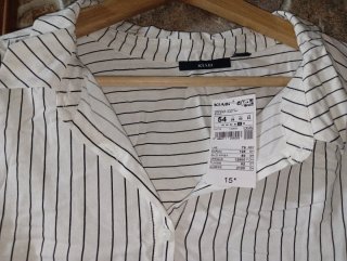 Camisa Kiabi Rayas Blancas y Negras Talla 54