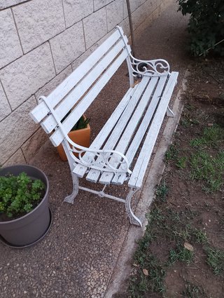 Panchina da giardino bianca 120x40 cm