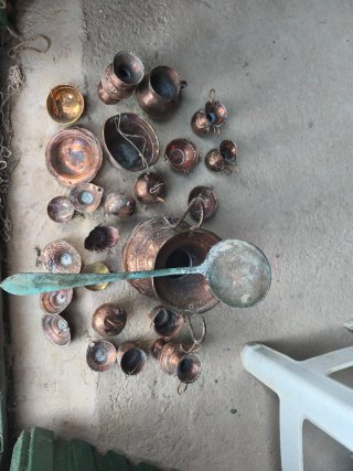 Cacharros de cobre antiguos