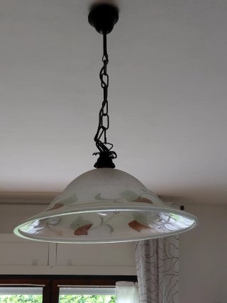 Lampadario a sospensione vetro e metallo