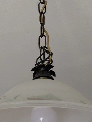 Lampadario a sospensione vetro e metallo