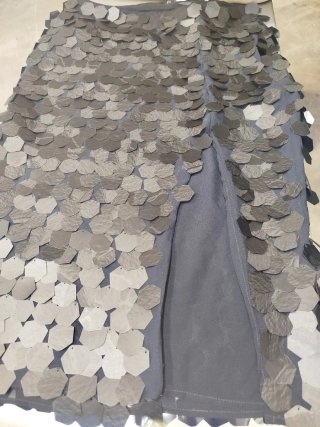 Falda Zara mini lentejuelas gris