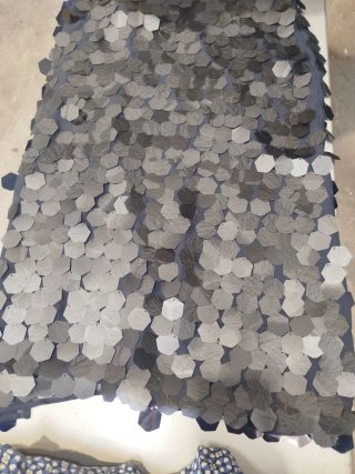 Falda Zara mini lentejuelas gris