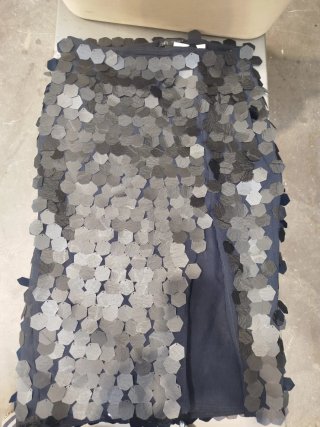 Falda Zara mini lentejuelas gris