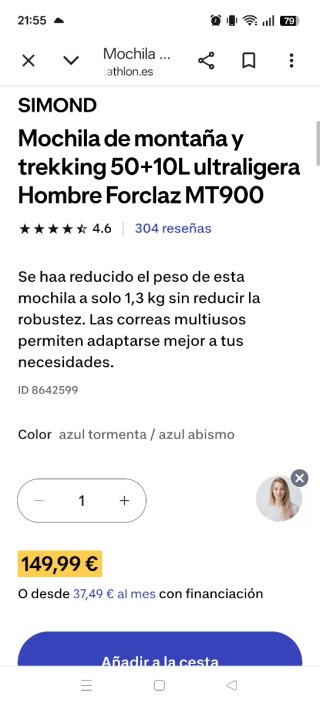 Mochila Forclaz 50+10L AIR Concept