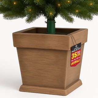 Base Albero di Natale Vaso Marrone Supporto 30x30x35cm con