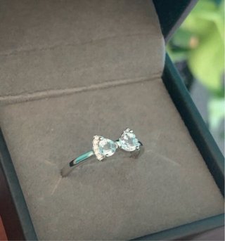Anillo Plata Ajustable Aguamarinas