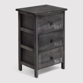 Anturio - Comodino in stile industrial con 3 cassetti
