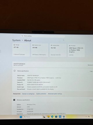 Portátil Dell Pro 16 PC16255 512GB Ryzen 5 PRO new