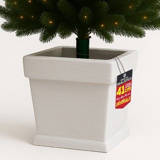 Base Albero di Natale Vaso Bianco Supporto 40x40x41cm con