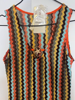 Vestido largo rayas zig-zag