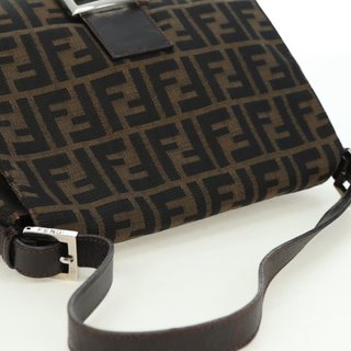 FENDI Zucca Canvas Mamma Baguette Shoulder Bag