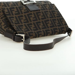 FENDI Zucca Canvas Mamma Baguette Shoulder Bag