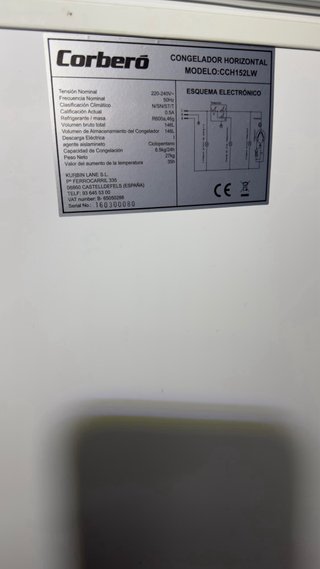 Congelador Arcón Corberó 152L      70x55x85 cm
