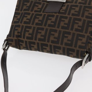 FENDI Zucca Canvas Mamma Baguette Shoulder Bag
