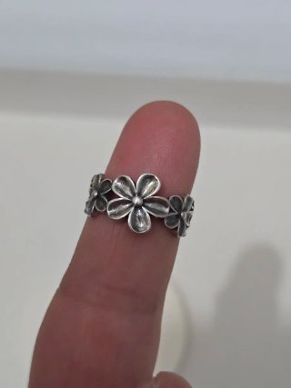 Anillo Plata 925 Ley Flores