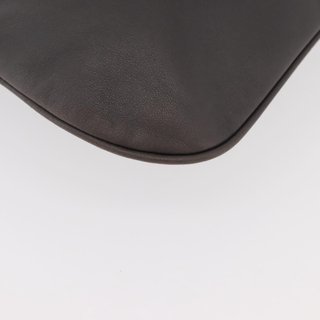 PRADA Shoulder Bag Leather Gray Silver Auth
