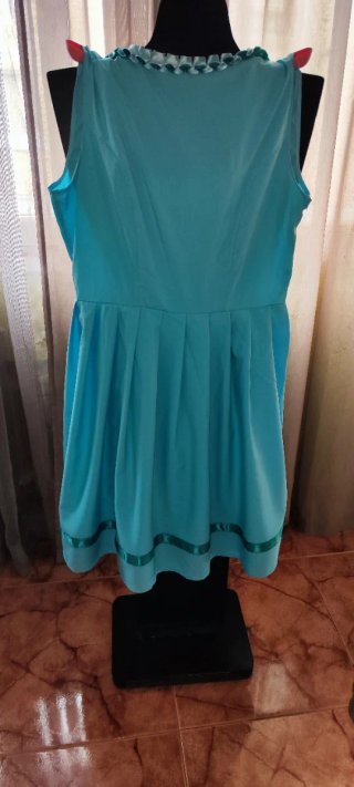 Vestido azul con tablas satén L/XL