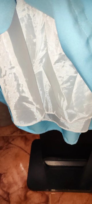 Vestido azul con tablas satén L/XL