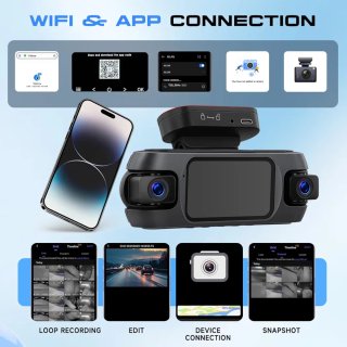 Dashcam 4K 4 Canales con WiFi y App