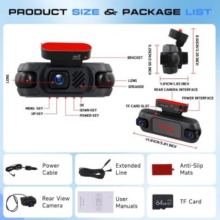 Dashcam 4K 4 Canales con WiFi y App