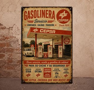 Chapa Gasolinera Cepsa Vintage