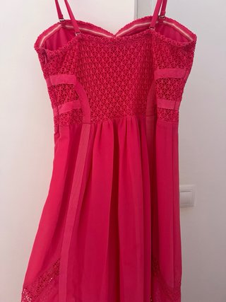 Vestido largo fucsia zara