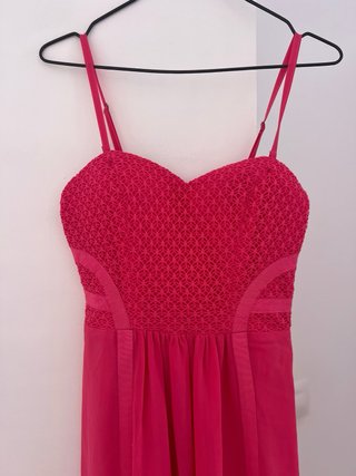 Vestido largo fucsia zara