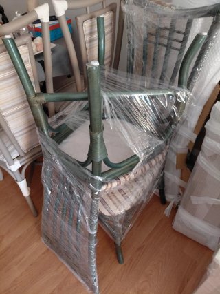Juego de 2 sillas de bambú verdes