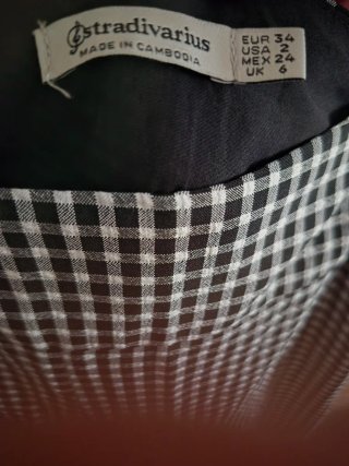 Pantalón cuadros Vichy Stradivarius T.34 XS